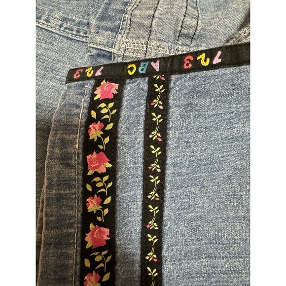 Tweety‎ Bird Overall Denim Dress Woman Size Medium Warner Bros Embroidered 90's - Picture 15 of 16